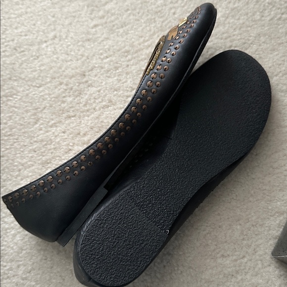 NWT Steve Madden Luxe Black ballet Flats with Gold Accents, 8.5 New in Box - Picture 5 of 8